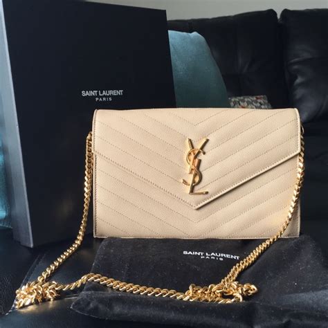 cream ysl clutch bag